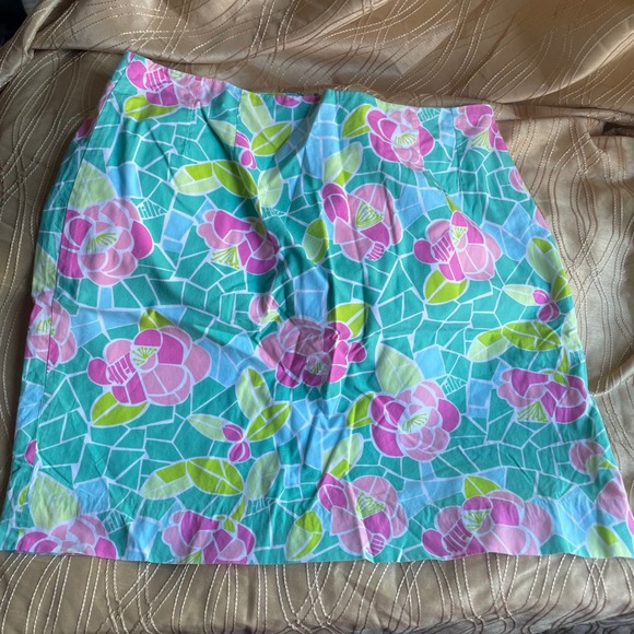 Lilly Pulitzer Dresses & Skirts - Lilly Pulitzer Cote d'azure lined Mini Skirt Colorful‎ Cotton Blend Casual sz 10
